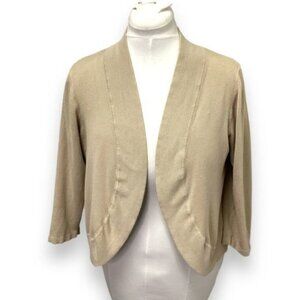 212 Collection Women’s 3/4 Sleeve Open Front Cropped Shrug Cardigan, size L